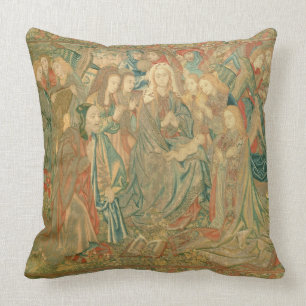 Adoration of the Christ child  (Tapestry) Throw Pillow