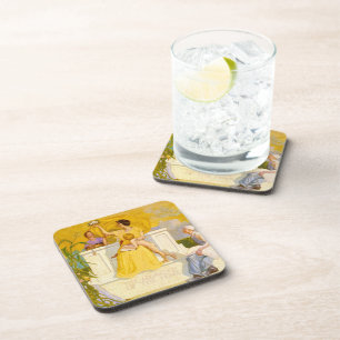 Adoration of the Home by Grant Wood Beverage Coaster