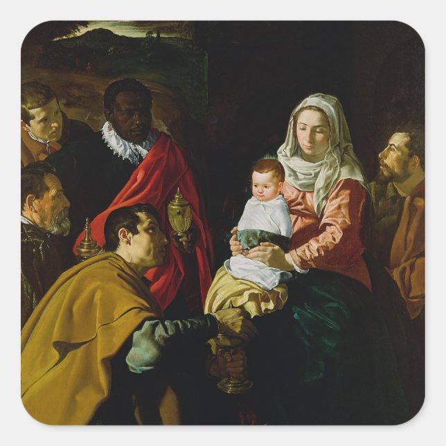 Adoration of the Kings, 1619 Square Sticker (Front)