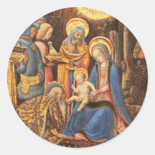 Adoration of the Kings  (Adorazione dei Magi) Classic Round Sticker