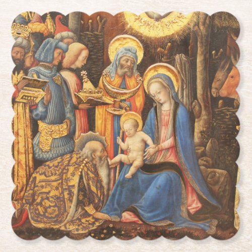 Adoration of the Kings  Adorazione dei Magi Paper Coaster