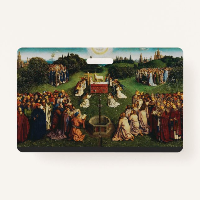 Adoration of the Lamb by Jan van Eyck Badge (Front)