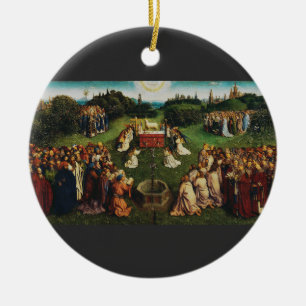 Adoration of the Lamb by Jan van Eyck Ceramic Ornament