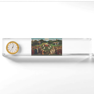 Adoration of the Lamb by Jan van Eyck Desk Name Plate