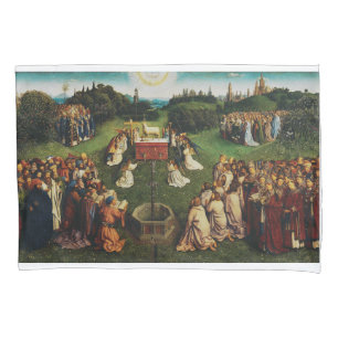 Adoration of the Lamb by Jan van Eyck Pillow Case