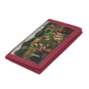 Adoration of the Lamb by Jan van Eyck Tri-fold Wallet