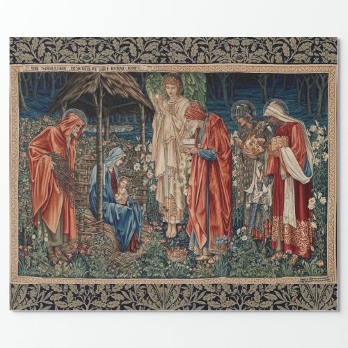 ADORATION OF THE MAGI ANTIQUE TAPESTRY DECOUPAGE WRAPPING PAPER