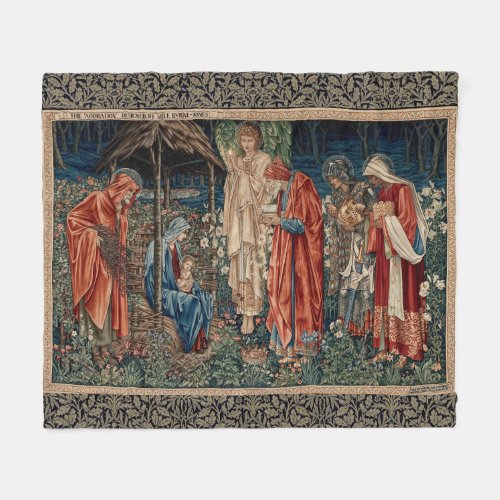 ADORATION OF THE MAGI ANTIQUE TAPESTRY FLEECE BLANKET