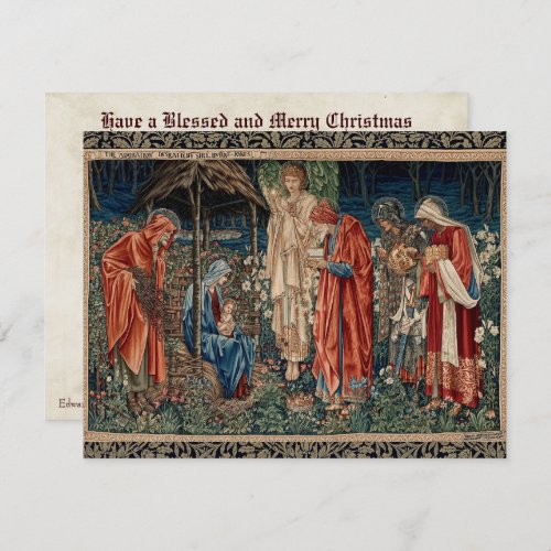 ADORATION OF THE MAGI ANTIQUE TAPESTRY HOLIDAY CARD