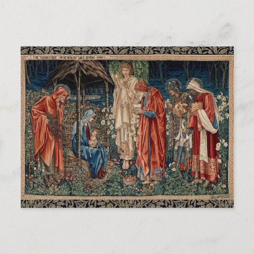 ADORATION OF THE MAGI ANTIQUE TAPESTRY POSTCARD