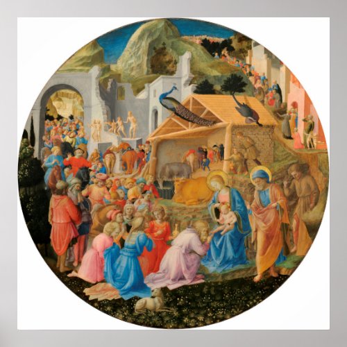 Adoration of the Magi by Angelico  Lippi _ Poster