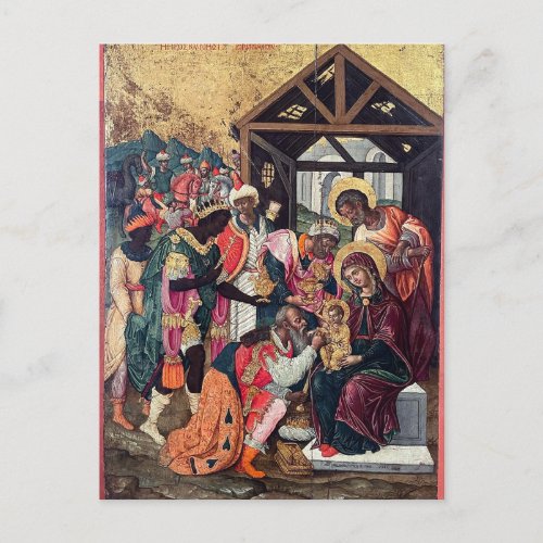 Adoration of the Magi by Emmanuel Tzanes Postcard