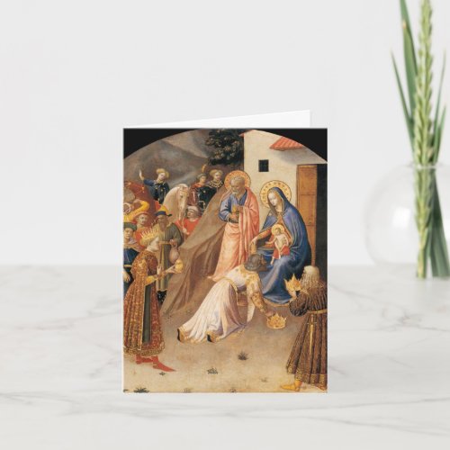 Adoration of the Magi by Fra Angelico 1423 Holiday Card