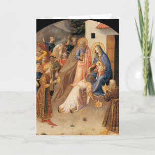 Adoration of the Magi by Fra Angelico 1423 Holiday Card