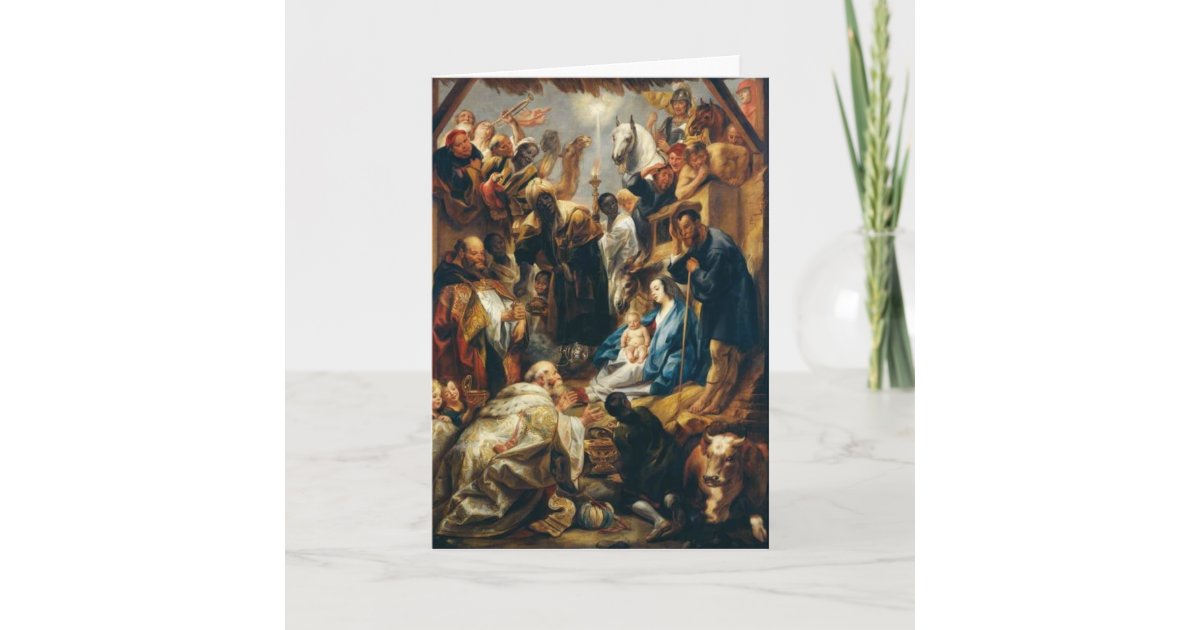 Adoration of the Magi by Jordaens Holiday Card | Zazzle