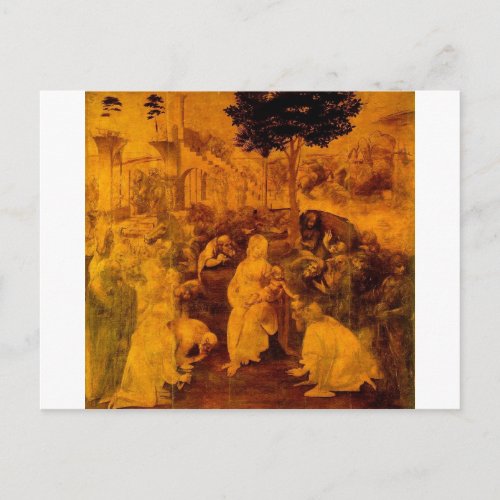 Adoration of the Magi by Leonardo Da Vinci Postcard