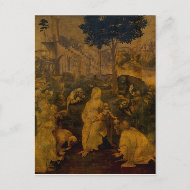 Adoration of the Magi by Leonardo da Vinci Postcard (Front)