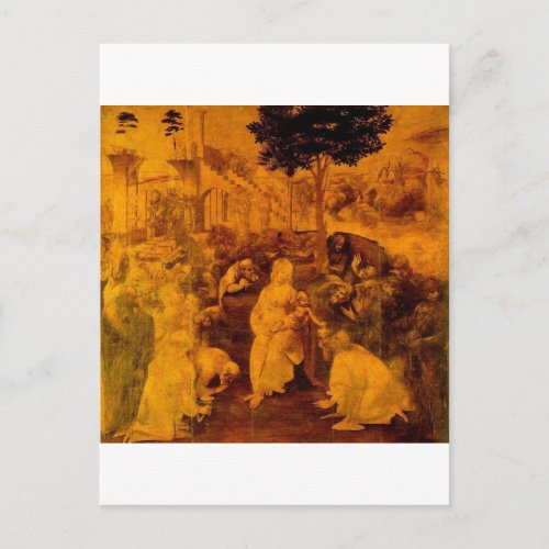 Adoration of the Magi by Leonardo da Vinci Postcard