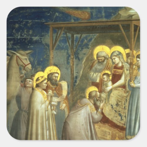 Adoration of the Magi c1305 Square Sticker