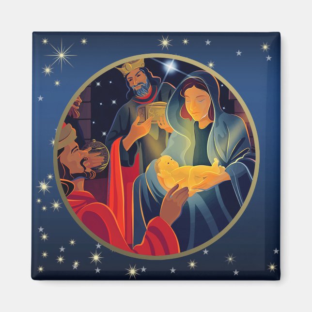 Adoration of the Magi. Christmas Gift Magnets (Front)
