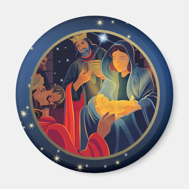 Adoration of the Magi. Christmas Gift Magnets (Front)