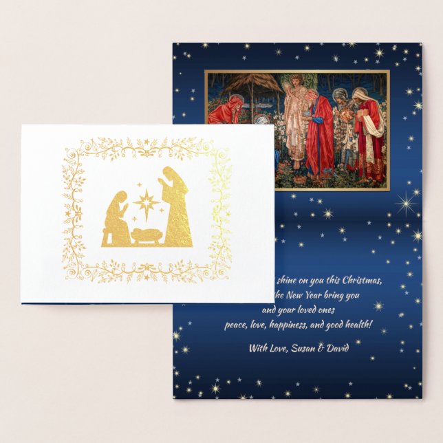Adoration of the Magi. Christmas Luxury  Foil Card (Display)