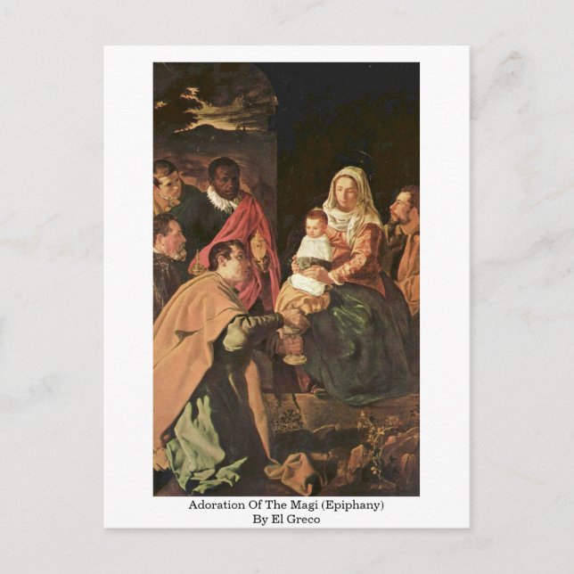 Adoration Of The Magi (Epiphany) By El Greco Postcard (Front)