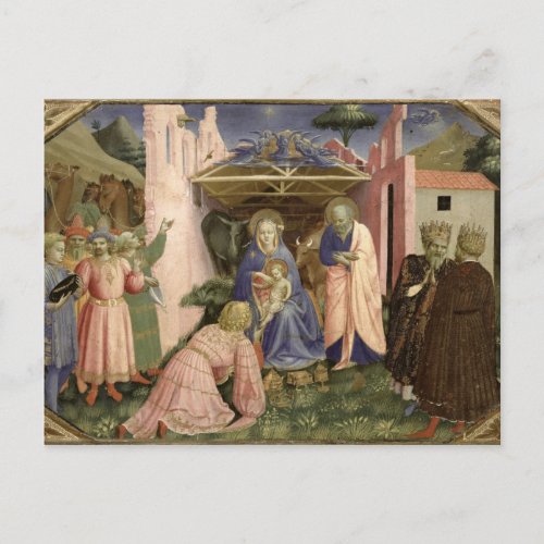 Adoration of the Magi from the predella Postcard