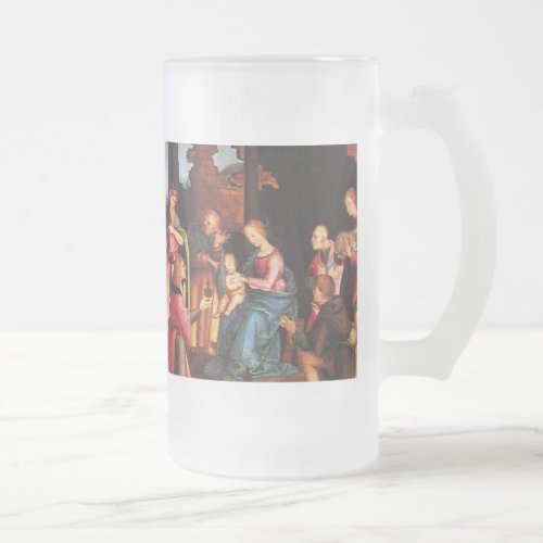 ADORATION OF THE MAGI FROSTED GLASS BEER MUG