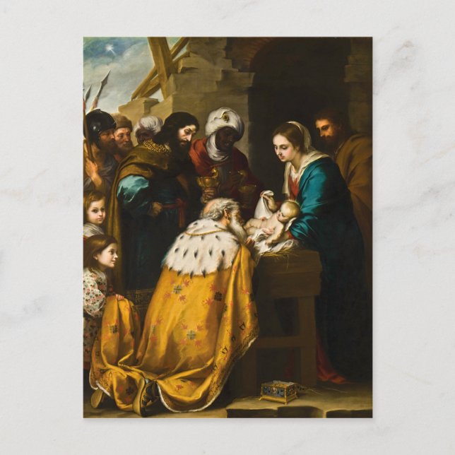 Adoration of the Magi - Murillo Postcard (Front)