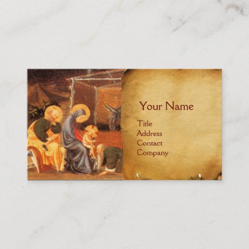 ADORATION OF THE MAGI NATIVITY PARCHMENT BUSINESS CARD