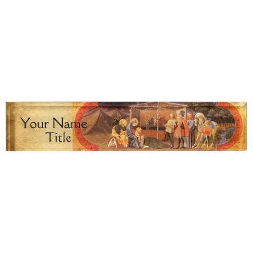 ADORATION OF THE MAGI NATIVITY PARCHMENT NAME PLATE