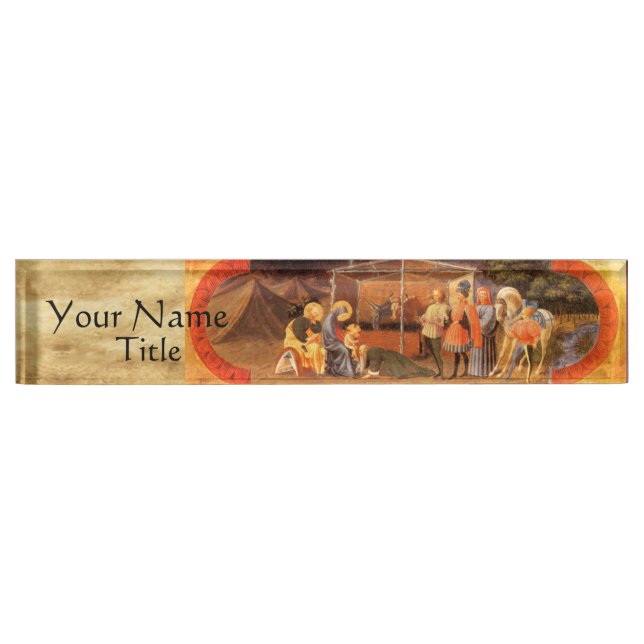 ADORATION OF THE MAGI NATIVITY PARCHMENT NAMEPLATE (Front)