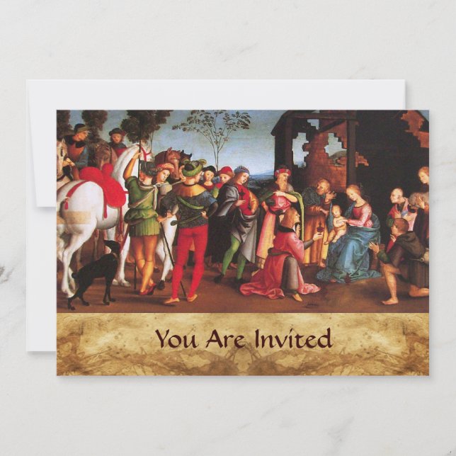 ADORATION OF THE MAGI  parchment Invitation (Front)