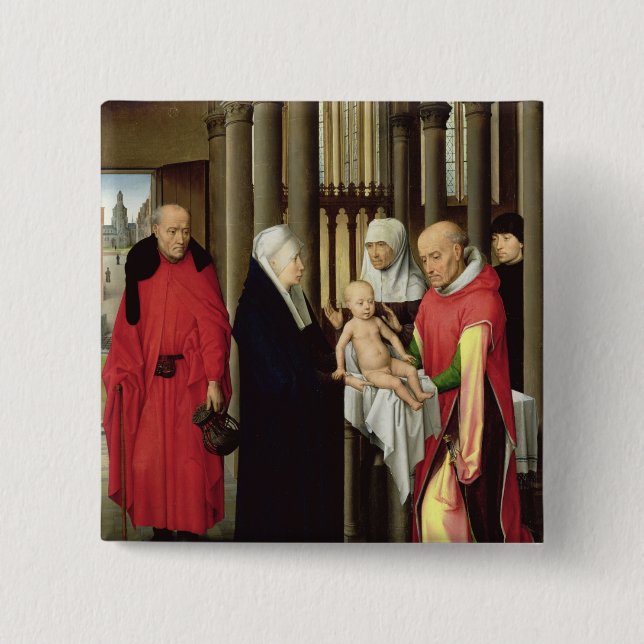 Adoration of the Magi: Right wing of triptych Button (Front)
