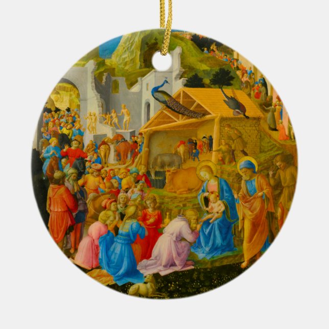 Adoration of the Magi Round Christmas Ornament (Front)