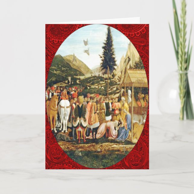 Adoration of the Magi Sacred Art Christmas Holiday Card (Front)