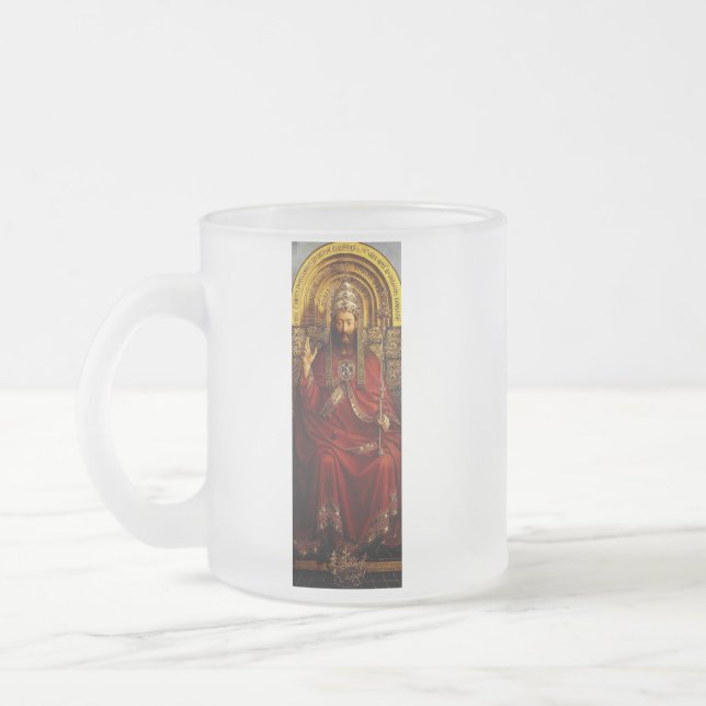 Adoration of the Mystic Lamb by Jan van Eyck Frosted Glass Coffee Mug (Left)