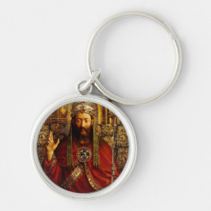 Adoration of the Mystic Lamb by Jan van Eyck Keychain