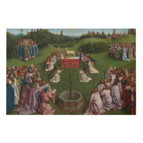 Adoration of the Mystic Lamb The Ghent Altarpiece Faux Canvas Print