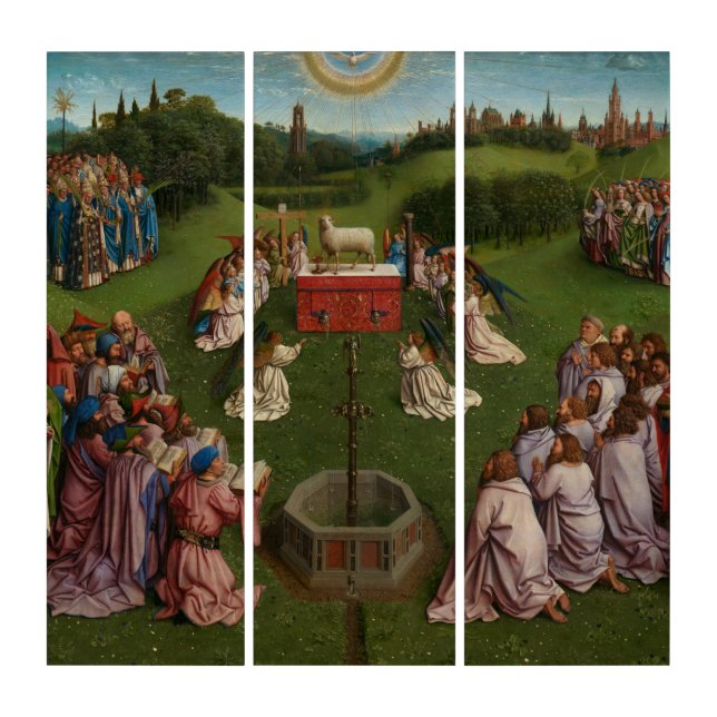 Adoration of the Mystic Lamb, The Ghent Altarpiece Triptych (Front)