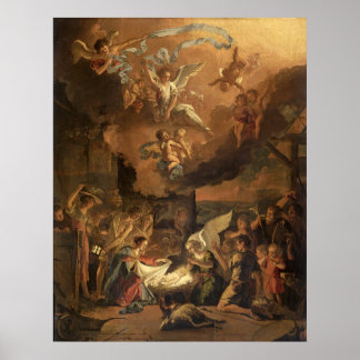 Adoration of the Shepherds 1663 Abraham Hondius Poster