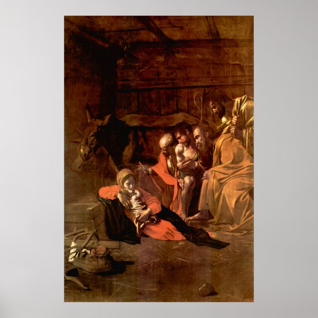Adoration of the Shepherds by Caravaggio Poster (Front)
