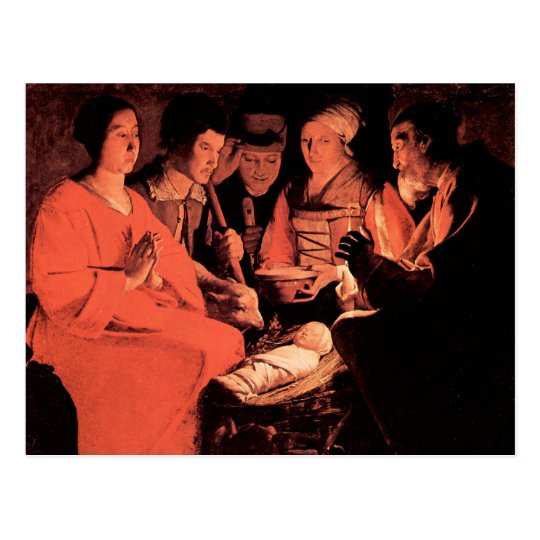 Adoration of the Shepherds by Georges de La Tour Postcard