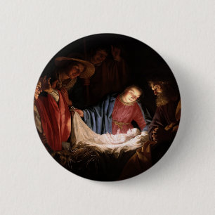 Adoration of the Shepherds by Gerard van Honthorst Button