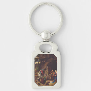 Adoration of the Shepherds by Giorgione Art Keychain