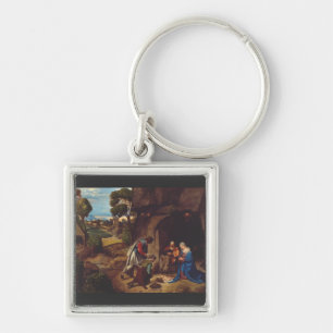 Adoration of the Shepherds by Giorgione Art Keychain