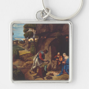 Adoration of the Shepherds by Giorgione Art Keychain