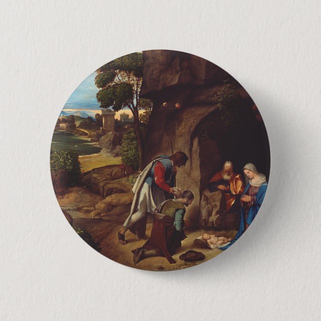 Adoration of the Shepherds by Giorgione Button (Front)