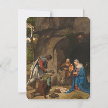 Adoration Of The Shepherds By Giorgione Christmas Holiday Card by decodesigns at Zazzle